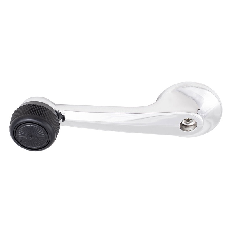 Brock Replacement Front Manual Window Crank Handle Chrome with Black Knob Compatible with 79-93 Mustang D9ZZ-6623342A 76977