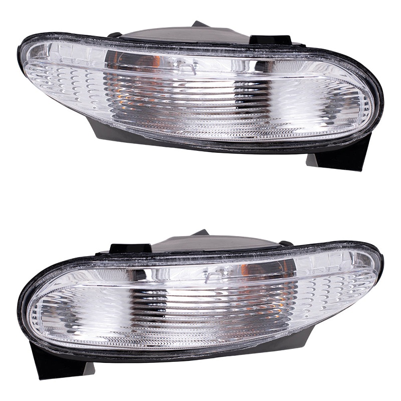Brock Replacement Driver and Passenger Set Park Signal Front Marker Lights Compatible with 2005-2009 LaCrosse 10333735 10333736