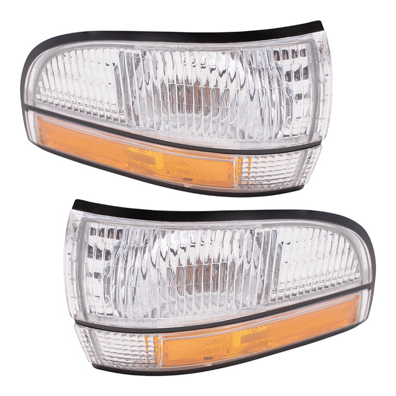 Brock Replacement Driver and Passenger Set Park Signal Front Marker Lights Compatible with 92-96 LeSabre 91-96 Park Avenue 16512683 16512684