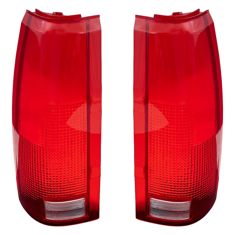 Brock Replacement Driver and Passenger Set Tail Light Lenses Compatible with 1998-2000 C/K Pickup Truck 16506355 16506356