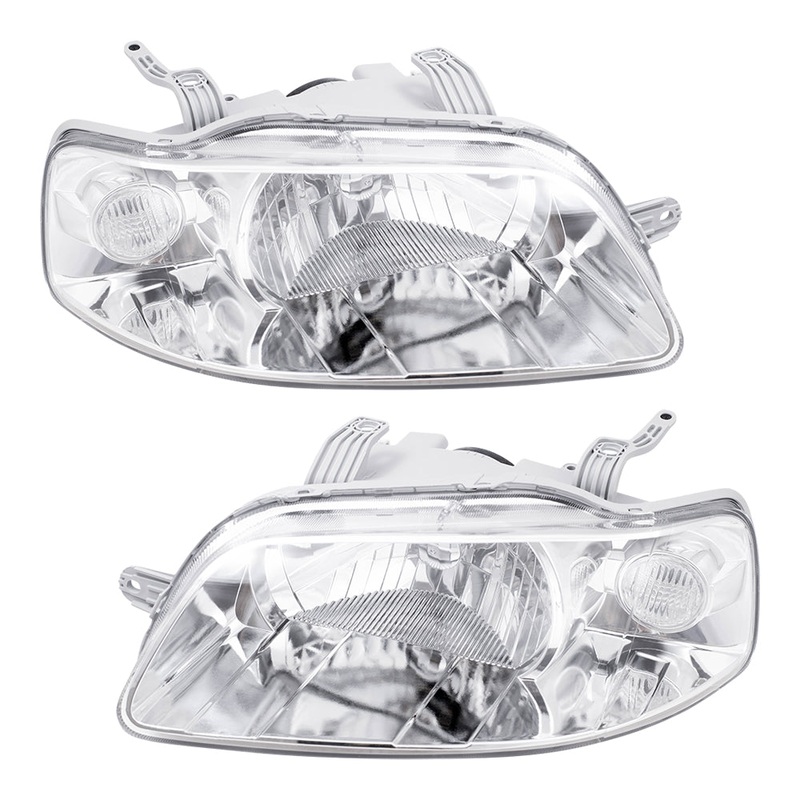 Brock Replacement Driver and Passenger Side Headlight Assemblies Compatible with 2004-2006 Aveo & 2007-2008 Aveo5