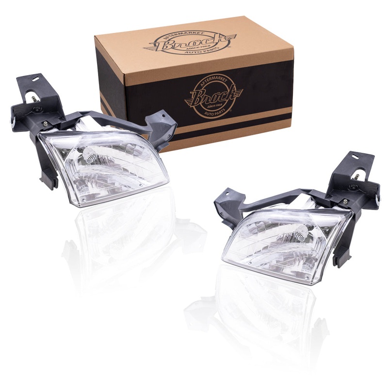 Brock Driver and Passenger Side Halogen Headlight Assembly Set for 97-05 Venture