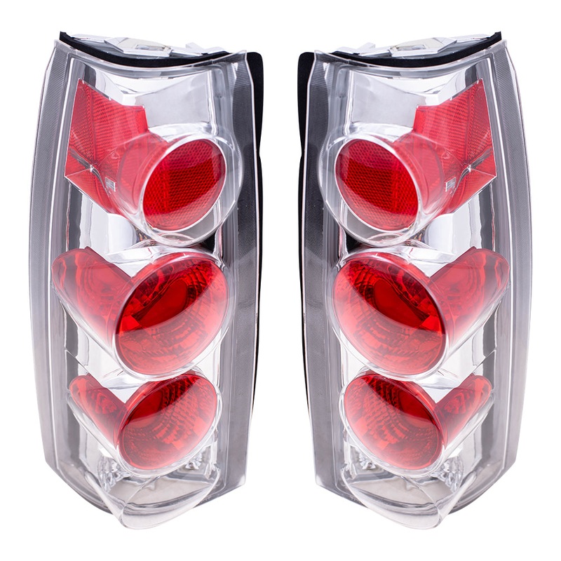 Brock Replacement Driver and Passenger Set Altezza Tail Lights Clear Tail Lamps Compatible with 88-98 C/K Pickup Truck Suburban Tahoe Yukon