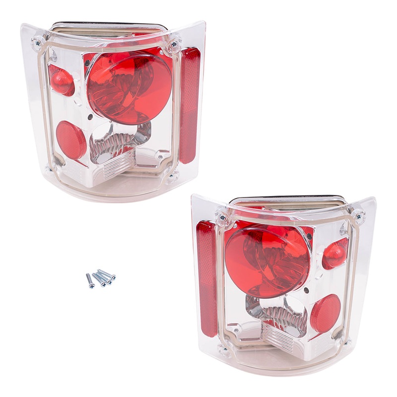 Brock Replacement Driver and Passenger Set Clear Altezza Tail Lights Compatible with 1978-1987 C/K Pickup Truck