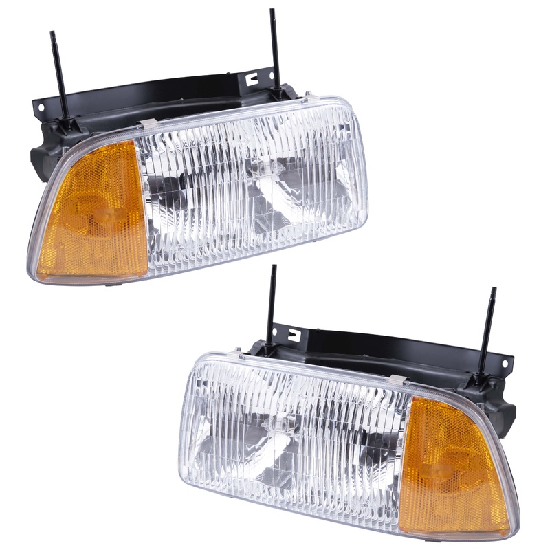 Brock Replacement Driver and Passenger Set Halogen Composite Headlights Compatible with 95-97 Jimmy 94-97 Sonoma 16525157 16525158