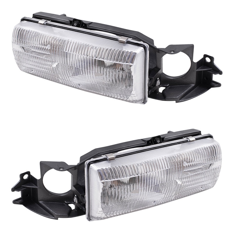 Brock Replacement Driver and Passenger Set Headlights Compatible with 1991-1996 Caprice Roadmaster Wagon 16519235 16519236