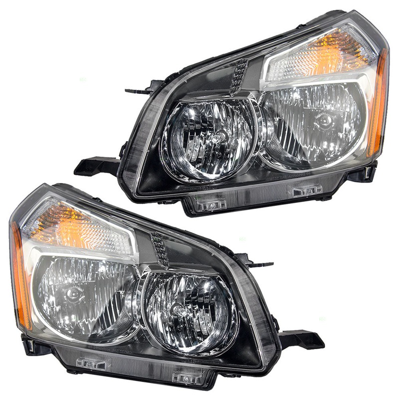 Brock Replacement Driver and Passenger Set Headlights Compatible with 2009 2010 Vibe 88975714 88975713