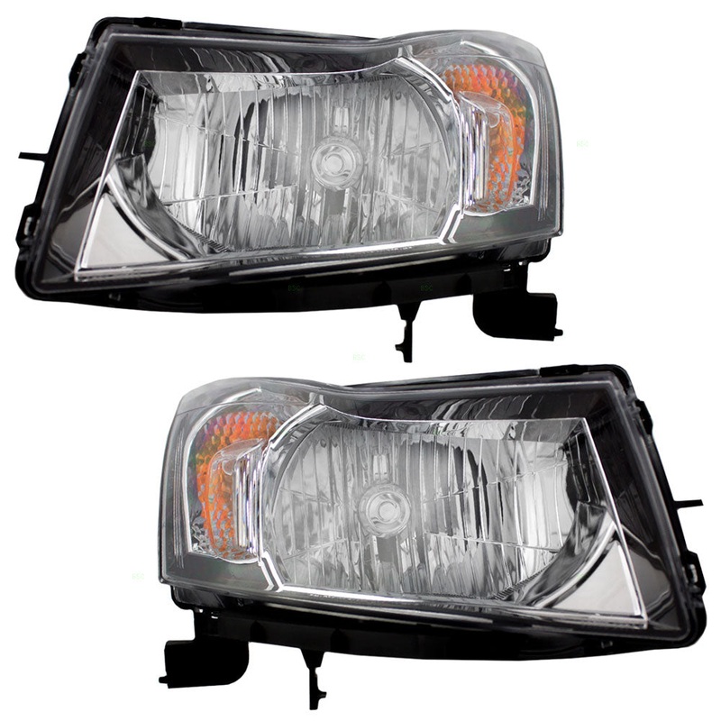 Brock Replacement Driver and Passenger Set Headlights with Chrome Signal Trim Compatible with 2011-2012 Cruze