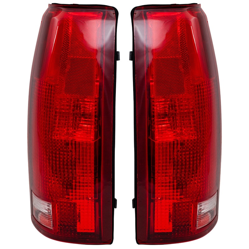 Brock Replacement Driver and Passenger Set Tail Lights Compatible with 88-99 C1500 K1500 C2500 K2500 C3500 K3500 Pickup Truck