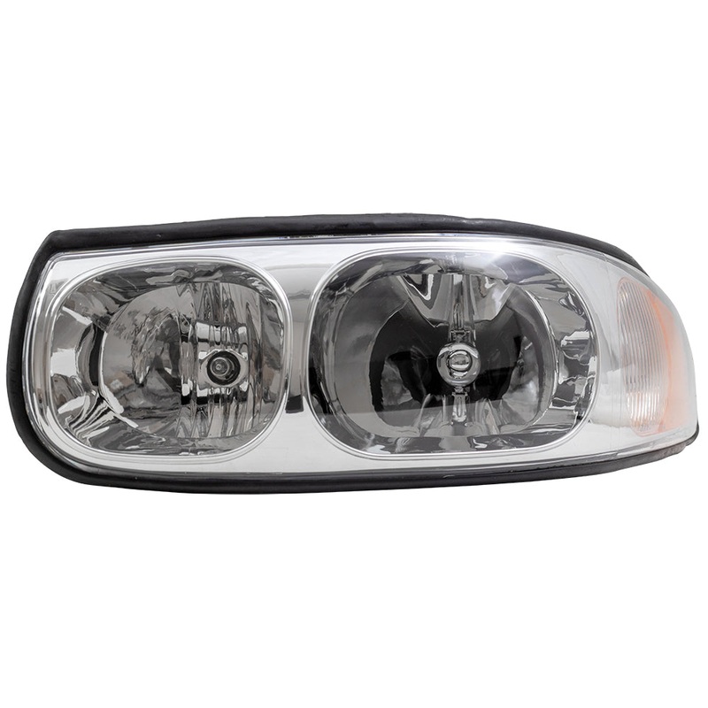 Brock Replacement Driver Headlight Fluted High Beam Compatible with 2000-2005 LeSabre 19245377