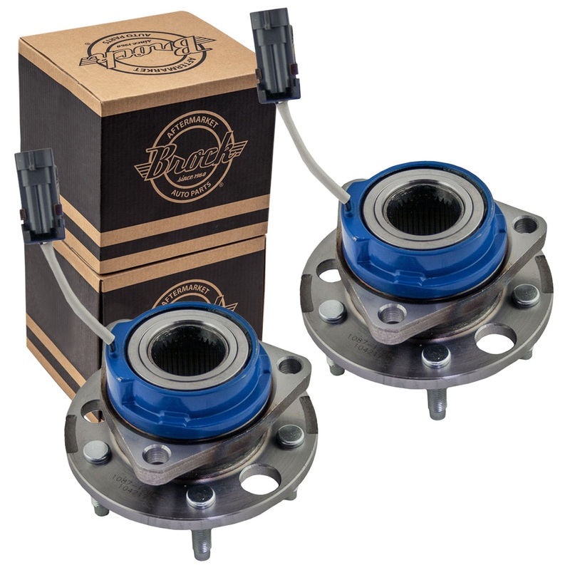 Brock Replacement Set Front Hubs and Wheel Bearings Compatible with 1992-1999 LeSabre Eighty-Eight Bonneville with ABS Sensor 4.5″ Bolt Circle