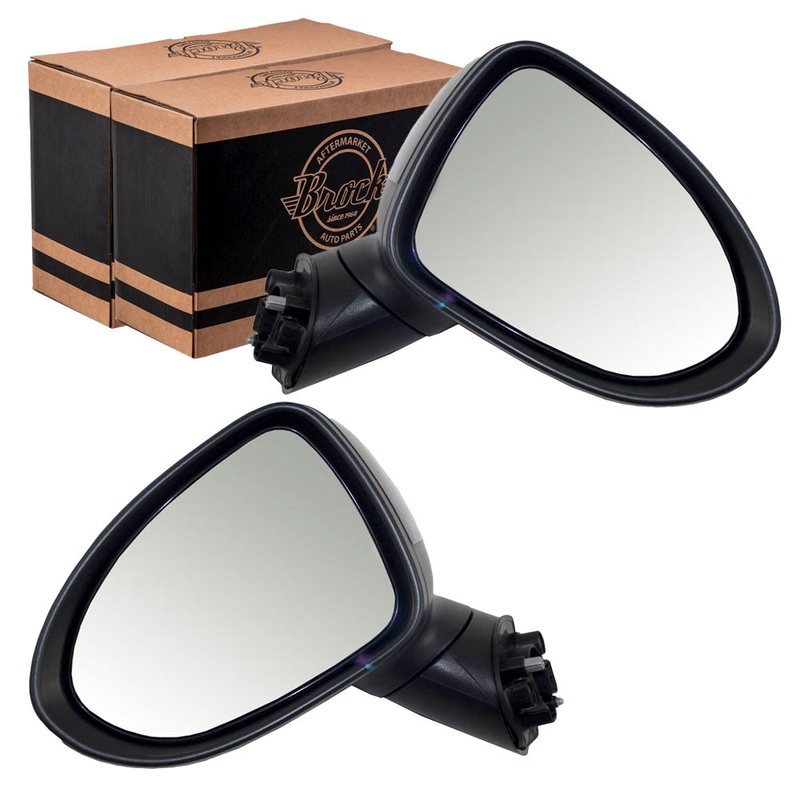 Brock Replacement Driver and Passenger Power Side View Mirrors Heated Compatible with 2012-2014 Rio Rio5 876101W140 876201W140