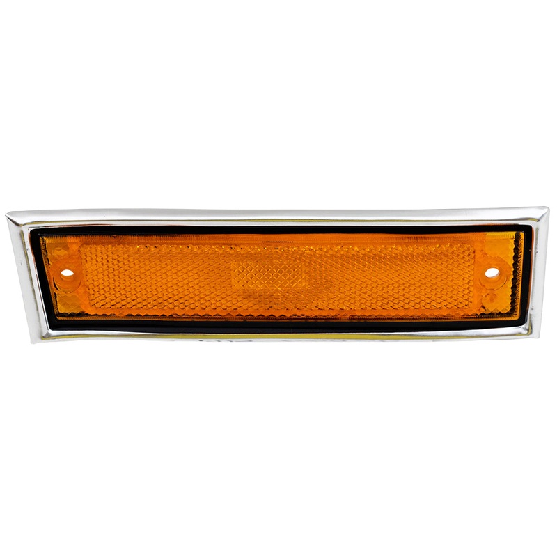 Brock Replacement Passenger Front Signal Side Marker Light with Chrome Trim Compatible with 81-91 C/K Pickup Truck 915558