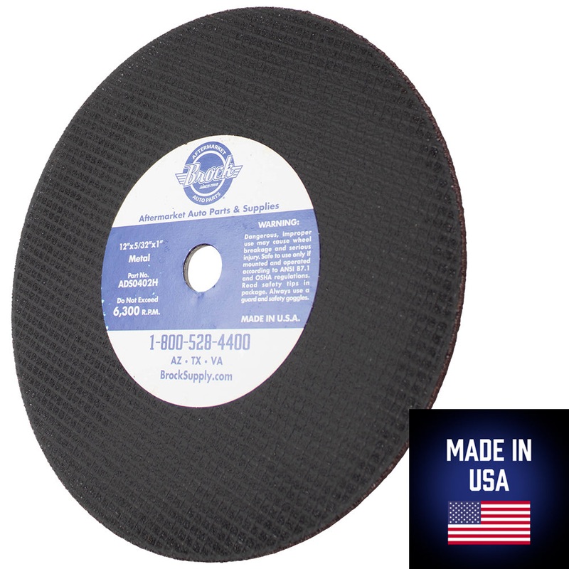 Brock Set 10 Pack 12″ Cutting Ferrous Iron Metal Cut Off Grit Circular Wheels Saw Grind Blade Discs for Industrial Hobby DIY Dremel Rotary Tool