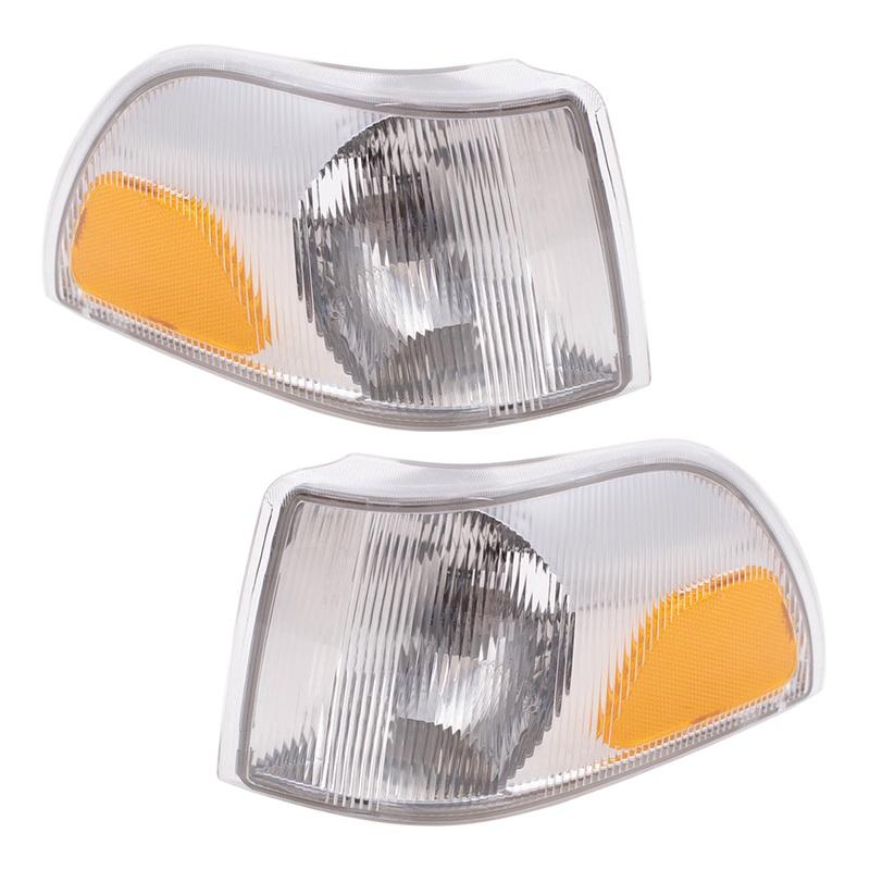 Brock Replacement Driver and Passenger Park Signal Corner Marker Lights Lamps Lenses Compatible with 1998-2000 S70 V70 1998-2002 C70 9483184-9 9483185-6