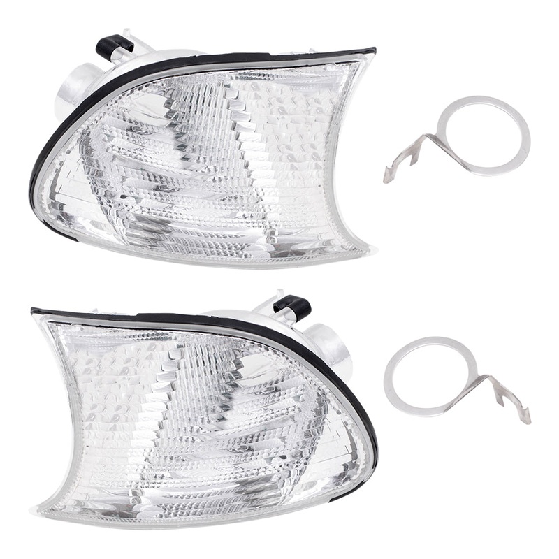 Brock Replacement Driver and Passenger Park Signal Front Marker Lights Lamps Lenses Compatible with 2002-2003 3 Series Coupe Convertible 2002-2006 M3 63137165857 63137165858
