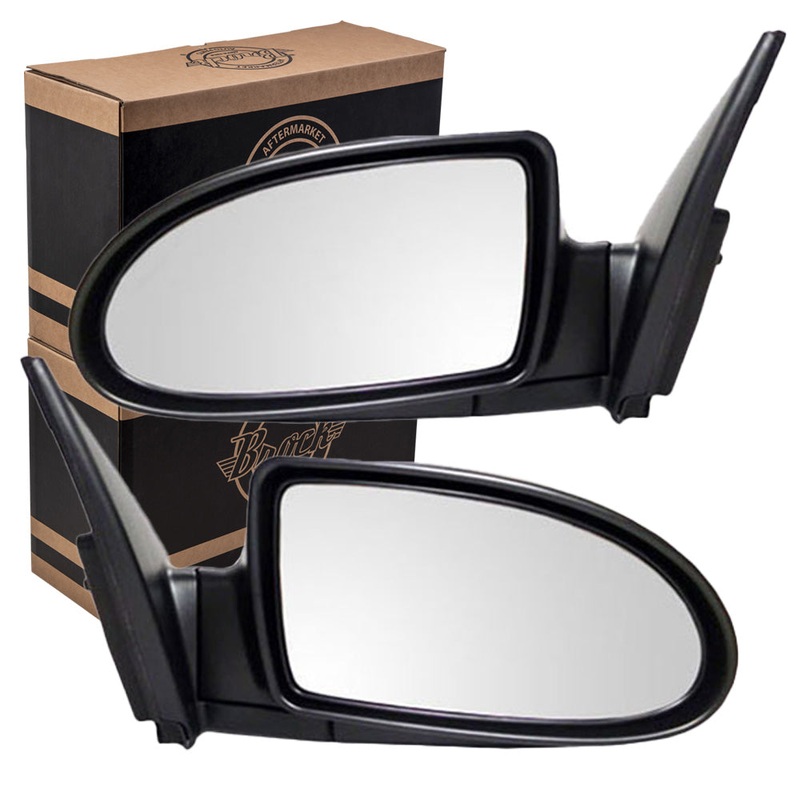 Brock Replacement Driver and Passenger Power Side View Mirrors Ready-to-Paint Compatible with 2006-2009 Accent 87610-1E150 87620-1E220
