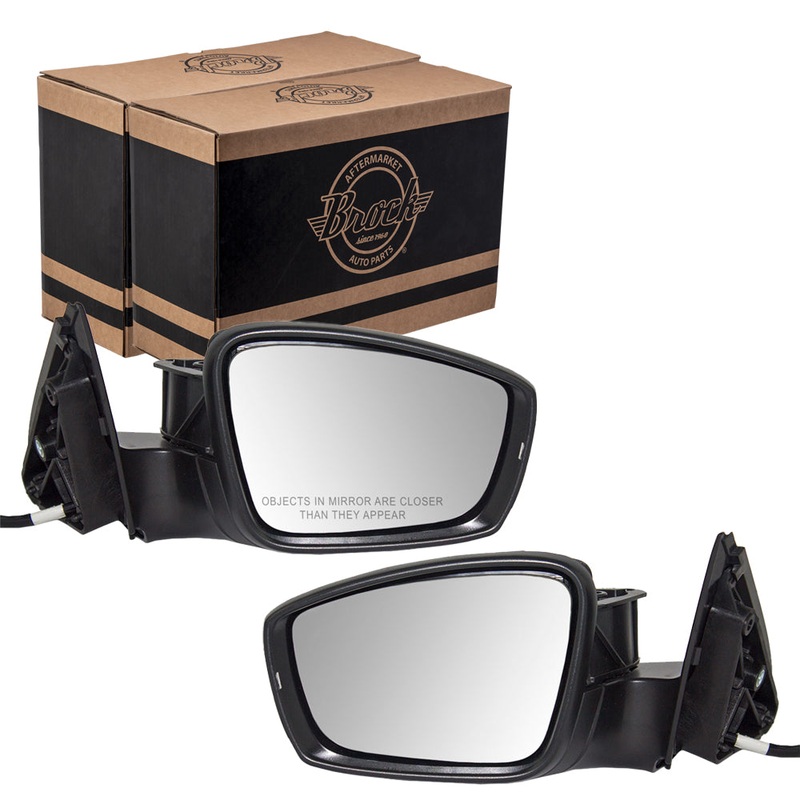 Brock Replacement Driver and Passenger Side Power Mirrors Pint to Match Gray with Heat, Signal and Manual Fold without Memory Comaptible with 2011-2016 A6 Sedan 2013-2016 A6 Hybrid Sedan