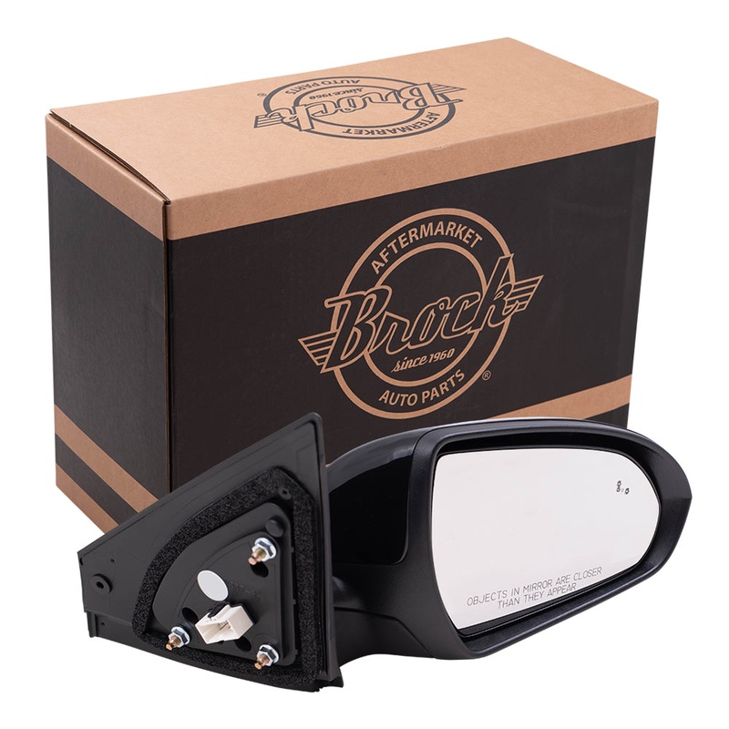 Brock Replacement Passenger Side Power Mirror Paint to Match Black with Heat Signal Memory and Blind Spot Detection Compatible with 2017-2018 Hyundai Elantra Korea Built ONLY