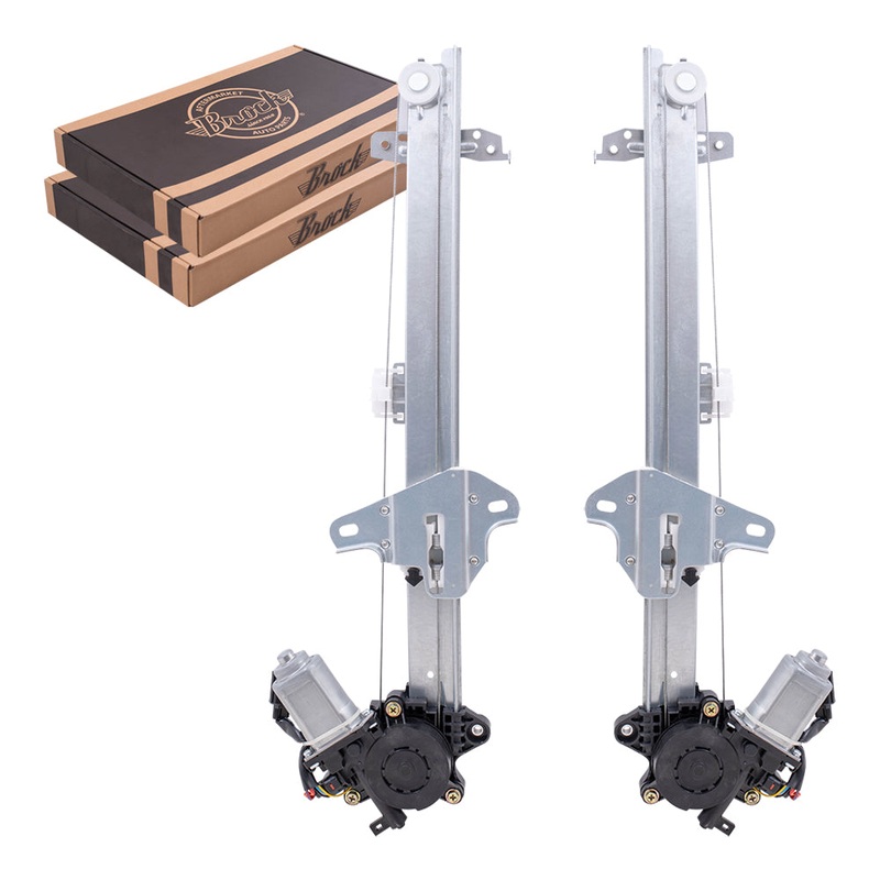 Brock Replacement Driver and Passenger Front Power Window Regulators w/ Motor Compatible with 17-20 Civic Hatchback