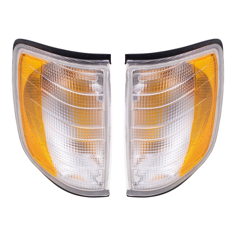 Brock Replacement Driver and Passenger Park Signal Corner Marker Lights Lamps Lenses Compatible with 1994-1996 E-Class 1248261143 1248261243