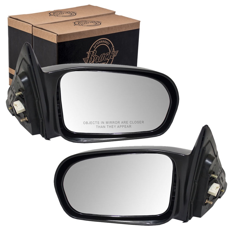 Brock Replacement Driver and Passenger Power Side View Mirrors Ready-to-Paint Compatible with 2001-2005 Civic Sedan 76250-S5D-A11 76200-S5D-A11