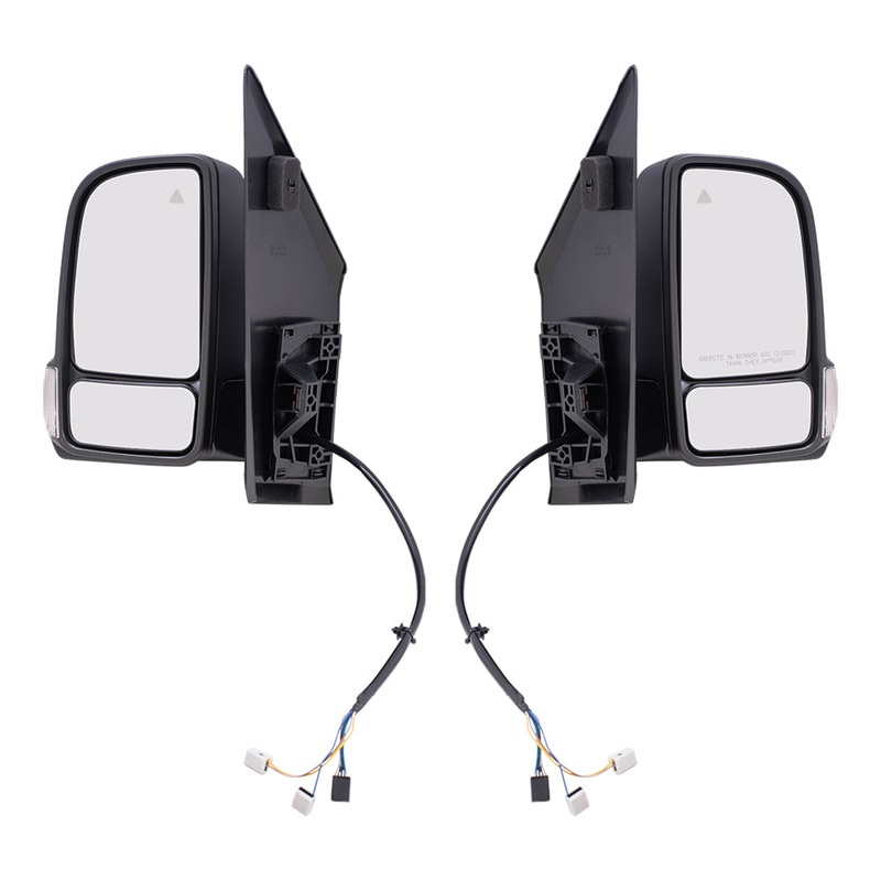 Brock Replacement Driver and Passenger Side Power Mirrors Textured Black with Heat, Signal, Blind Spot Detection & Manual Fold Compatible with 2019-2020 Sprinter Cargo 1500/2500/3500 (907)