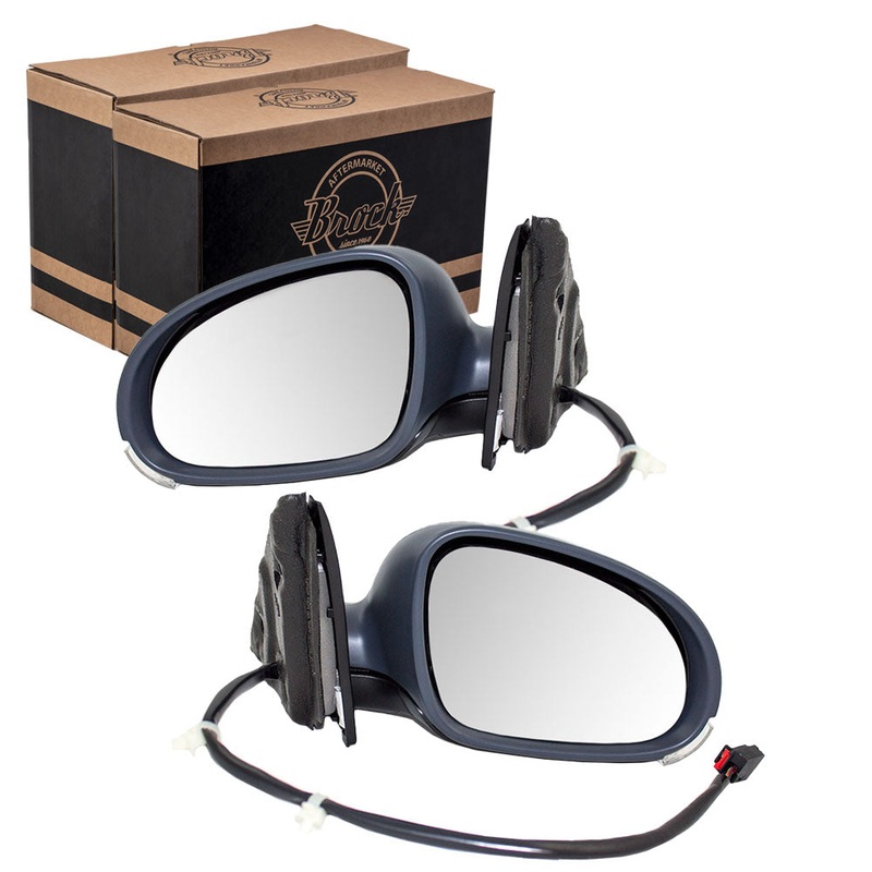Brock Replacement Driver and Passenger Side Power Mirrors with Heat, Signal, Puddle Light and Paint to Match Gray Cover Comaptible with 2005 A4 Sedan 2006-2010 A5 Sedan 1K1857507DJ9B9 1K1857508DB9B9