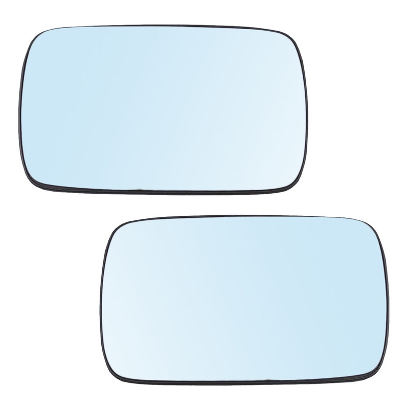 Brock Replacement Pair Set Power Side View Mirror Blue Tinted Glass w/ Bases Heated compatible with 99-06 3 Series 97-03 5 Series 51168250436 51168250439