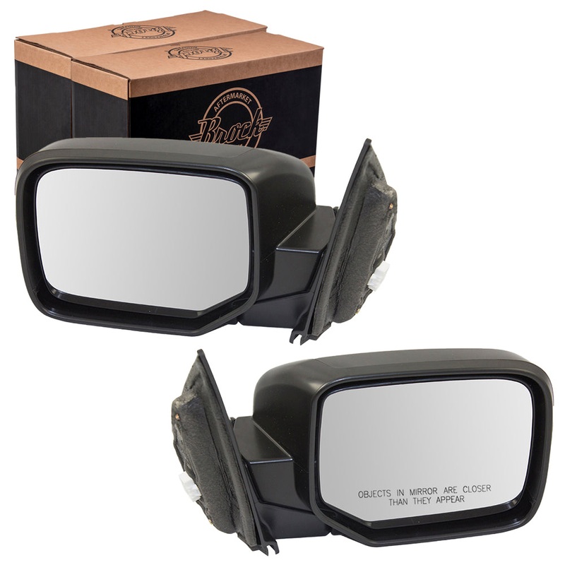 Brock Replacement Pair Set Power Side View Mirrors Compatible with Pilot 76258-SZA-A01ZA 76208SZAA01ZA