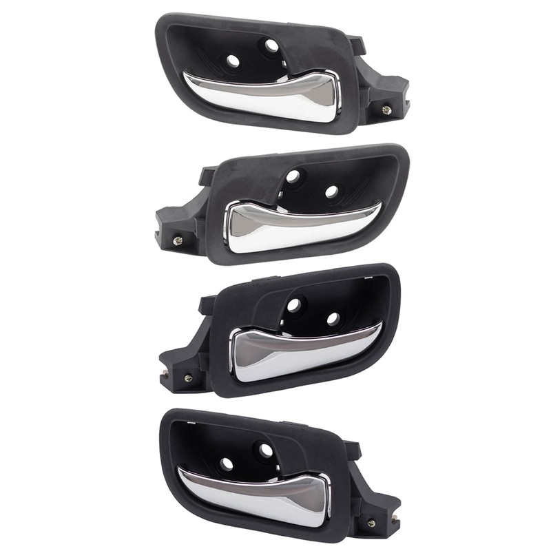Fits Honda Accord 03-07 4 Pc Set of Inside Door Handles Chrome w/ Black Housing