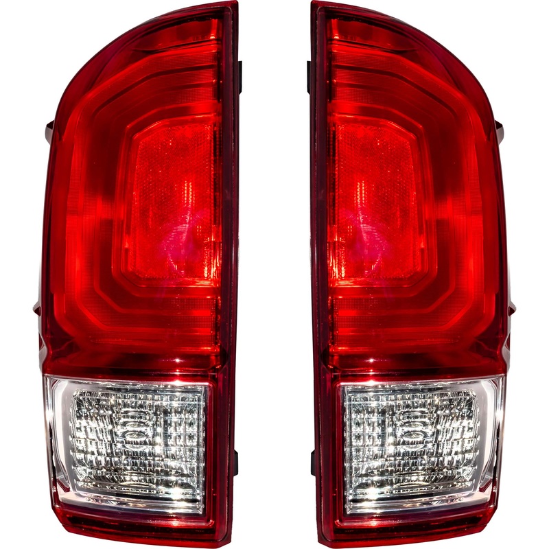Brock Aftermarket Replacement Driver Left Passenger Right Combination Tail Light Assembly Without Black Bezel Set Compatible With 2016-2017 Toyota Tacoma SR/SR5