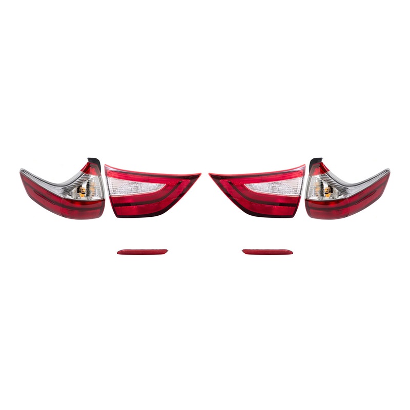 Brock Aftermarket Replacement Part Driver & Passenger Side Tail Light Assemblies Quarter and Liftgate Mounted & Rear Bumper Reflectors Compatible with Toyota 2015-2019 Toyota Sienna EXCEPT SE