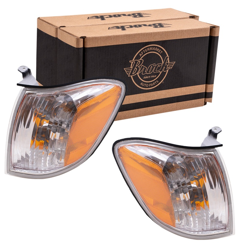 Brock Replacement Driver and Passenger Side Signal Light Assemblies Compatible with 2005-2007 Sequoia & 2005-2006 Tundra Double Cab ONLY