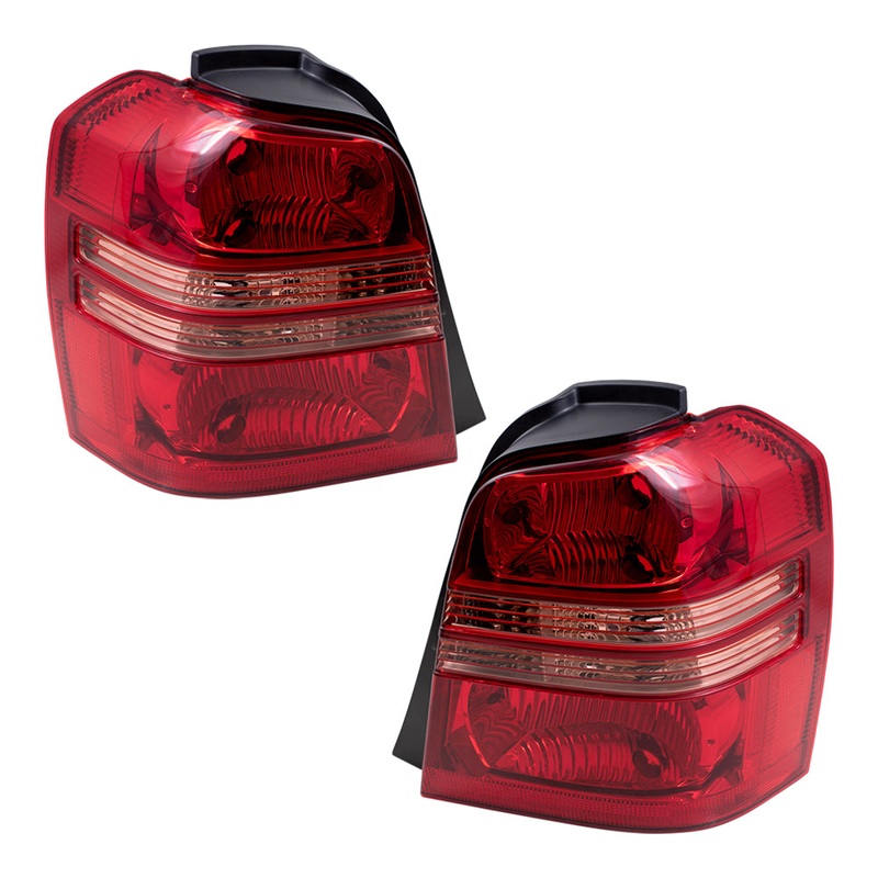 Brock Replacement Driver and Passenger Taillights Tail Lamps Compatible with 01-03 SUV 81561-48050 81551-48050