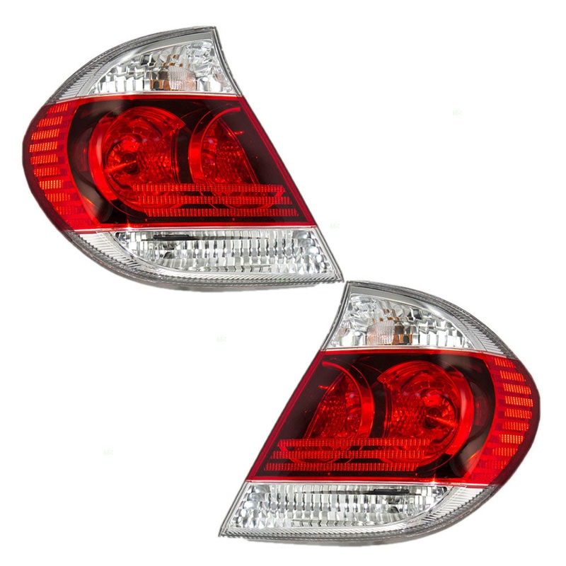 Brock Replacement Driver and Passenger Taillights Tail Lamps with Black Bezels Compatible with 05-06 Camry 8156006230 8155006220