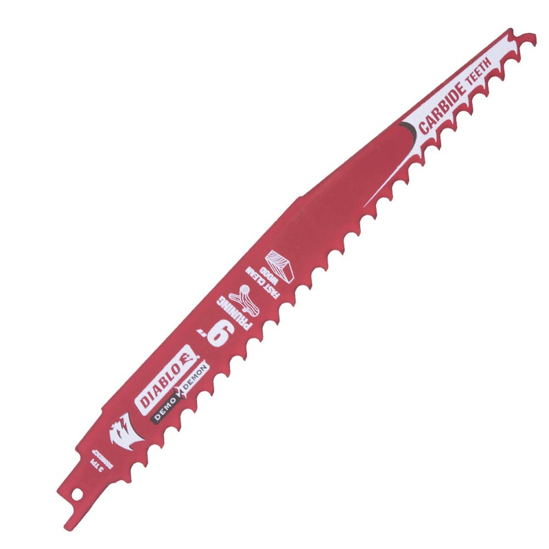 Diablo Demo Demon Carbide Tipped Reciprocating Saw Blade For Pruning And Clean Wood – 9 Inch 3 TPI 10 Pack