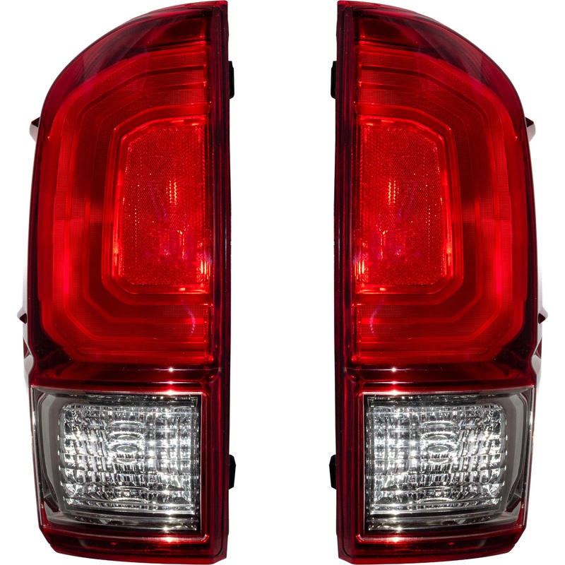 Brock Aftermarket Replacement Driver Left Passenger Right Combination Tail Light Assembly Without Black Bezel Set Compatible With 2016-2017 Toyota Tacoma TRD