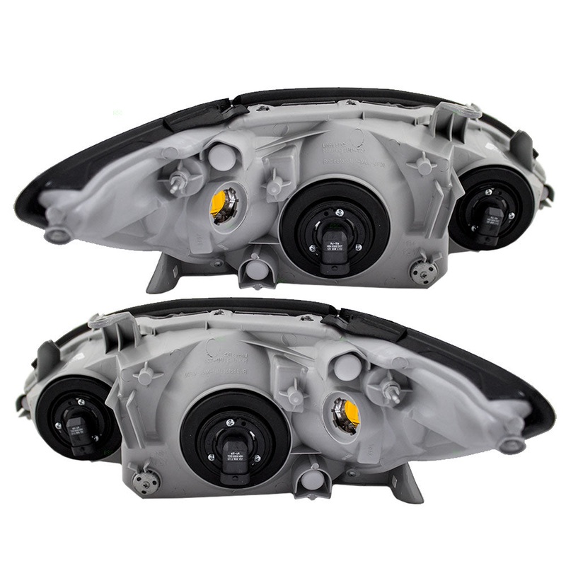Brock Replacement Driver and Passenger Halogen Headlights Lens with Black Bezel Compatible with 2002-2004 Camry 81150-AA070 81110-AA070