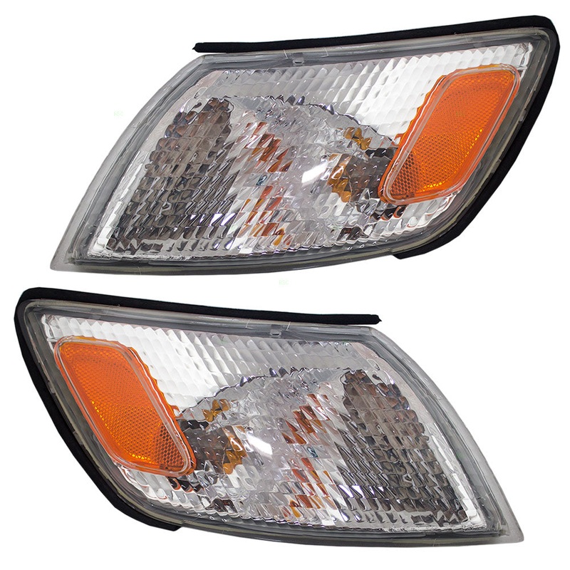 Brock Replacement Driver and Passenger Park Signal Corner Marker Lights Lamps Lenses Compatible with 97-99 ES300 8152033050 8151033050