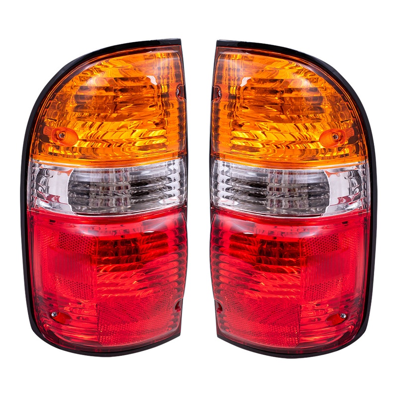 Brock Replacement Driver and Passenger Taillights Tail Lamps Compatible with 01-04 Pickup Truck 8156004060 8155004060
