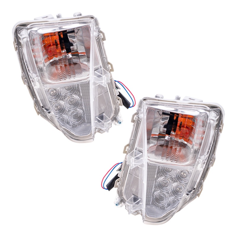 Brock Replacement Pair Set Turn Signal Lights Compatible with 2012-2015 Prius & Prius Plug-In Front w/ Daytime Running Lamps 81521-47060 81511-47060 8152147060 8151147060