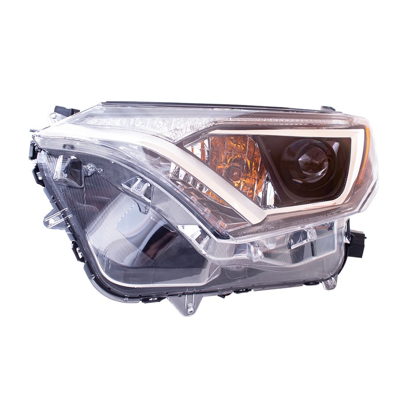 Brock Aftermarket Replacement Driver Left Halogen Combination Headlight Assembly CAPA Certified W/O Black Bezel Compatible with 2016-2018 Toyota RAV4 North America Built