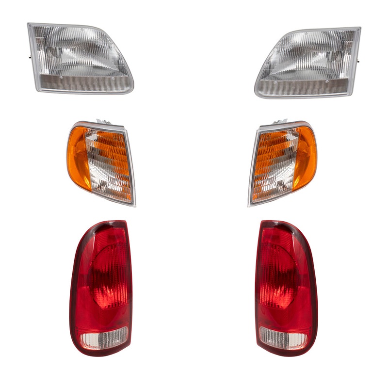 Brock Driver Side Left Passenger Side Right Headlight   Tail Light – Park/Signal Light 6 Piece Set