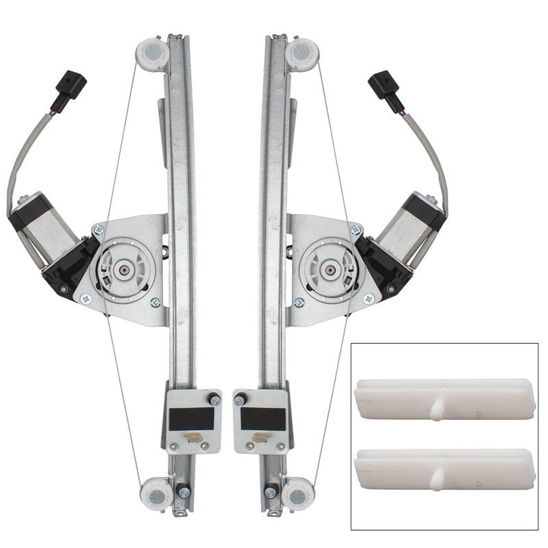 Brock Replacement 4 Piece Set Front Power Window Regulators & Motors Compatible with 2012-2018 500 500C w/Door Glass Run Channel Guide Clips 68070267AE 68070266AE