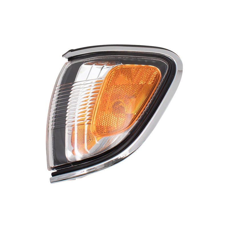 Brock Replacement Drivers Park Signal Corner Marker Light Lamp w/ Chrome Trim Compatible with 2001-2004 Tacoma Pickup Truck 8162004080