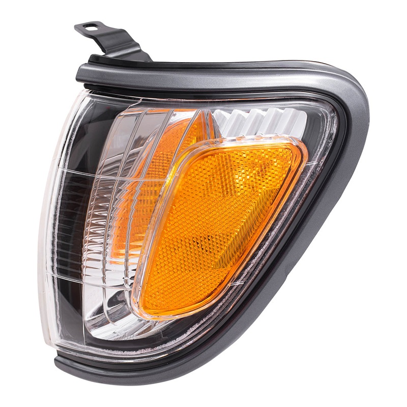 Brock Replacement Drivers Park Signal Corner Marker Light Lamp with Gray Trim Compatible with 2001-2004 Tacoma Pickup Truck 8162004070