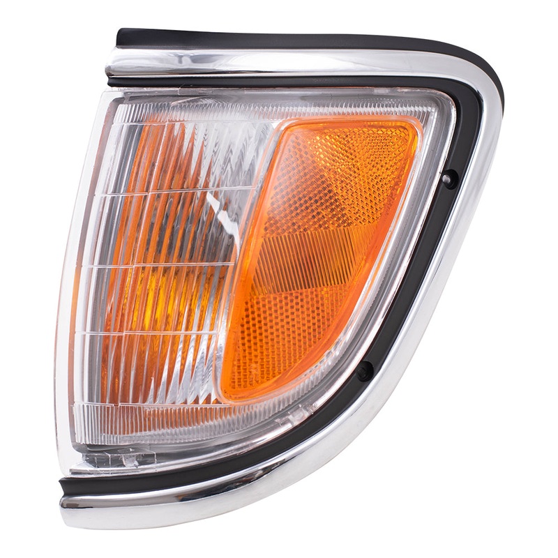Brock Replacement Drivers Park Signal Side Marker Light Lamp with Chrome Trim Compatible with 1995-1996 Tacoma 2 Wheel Drive Pickup Truck 81620-04020