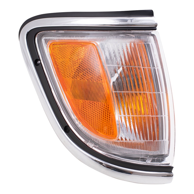 Brock Replacement Passengers Park Signal Side Marker Light Lamp with Chrome Trim Compatible with 1995-1996 Tacoma 2-Wheel Drive Pickup Truck 81610-04020