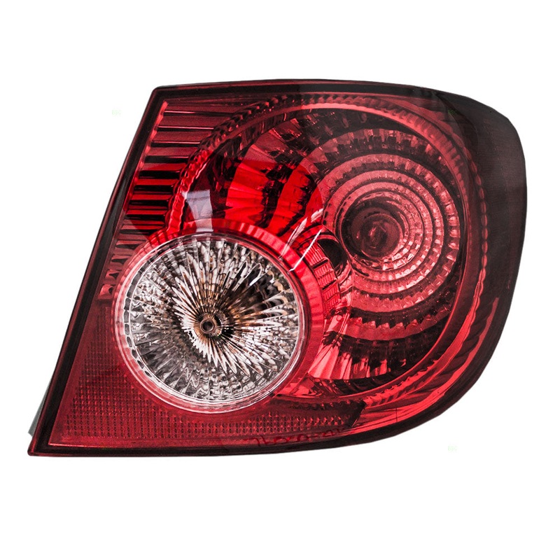 Brock Replacement Passengers Taillight Tail Lamp with Red & Lens Compatible with 03-08 Corolla 8155002290